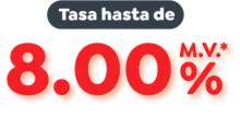 Hasta de 8%