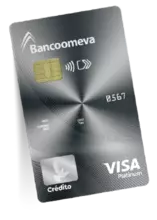 Nueva Tarjeta Crédito Bancoomeva Visa Platinum (Plata/Gris)